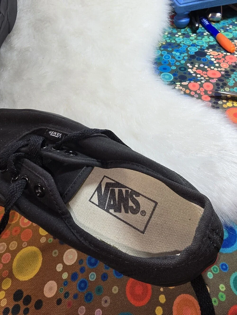 Vans Authentic Men-Women-Youth Black Canvas Low-top Lace-Up Sneakers